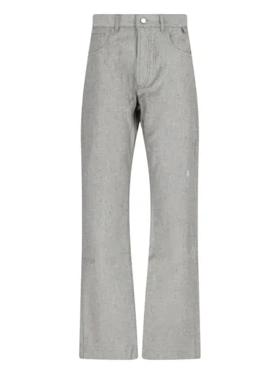 Via Piave 33 Straight Jeans In Gray