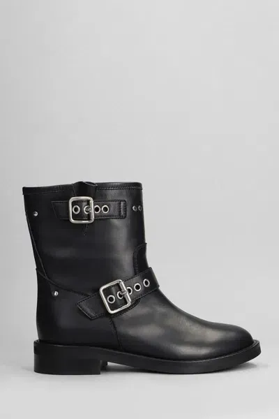 Via Roma 15 Leather Ankle Boots In Black