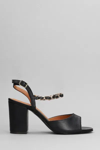 Via Roma 15 95mm Leather Sandals In Black