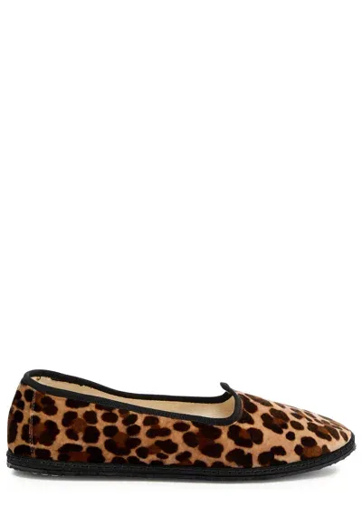 Vibi Venezia 10mm Tiepolo Velvet Slippers In Leopard