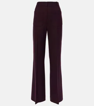 Victoria Beckham Alina High-rise Flared Pants In Brown