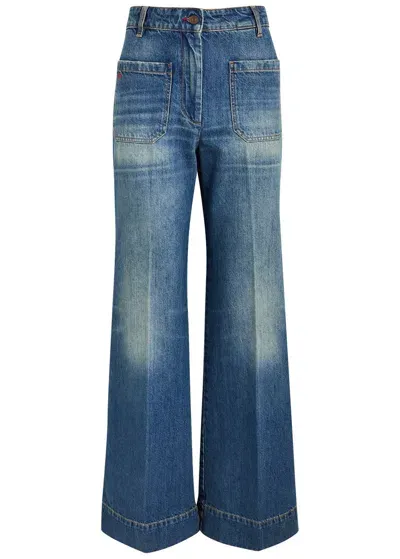 Victoria Beckham Alina Wide-leg Jeans In Blue