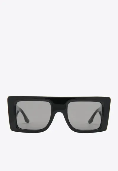 Victoria Beckham B Buckle Square Sunglasses In Gray