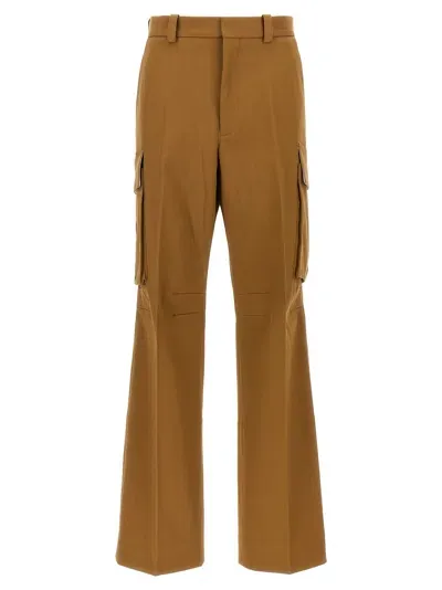 Victoria Beckham Cotton Wide-leg Cargo Pants In Beige