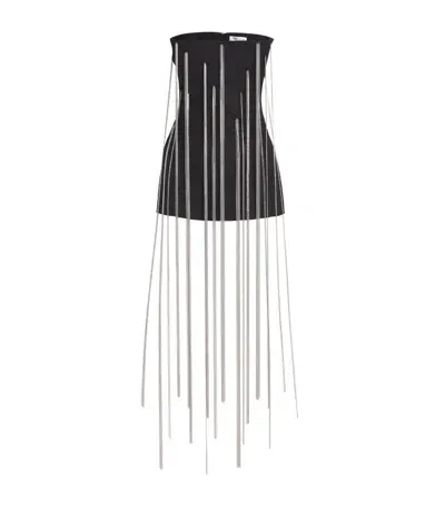 Victoria Beckham Chain-embellished Corset Top In Black