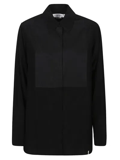 Victoria Beckham Contrast Bib Shirt In Black