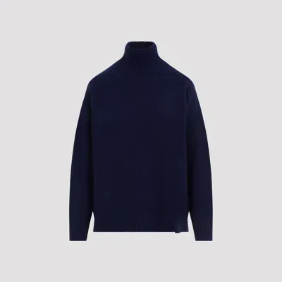 Victoria Beckham Convertible Turtle Neck Jumper In Blue