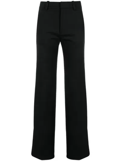 Victoria Beckham High-waist Cotton Trousers In Black