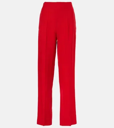 Victoria Beckham Mid-rise Tapered Pants In Red