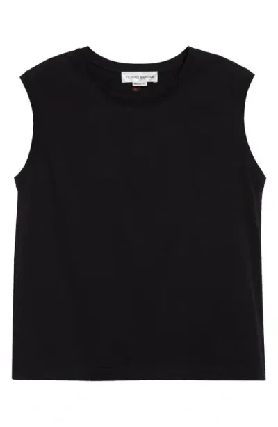 Victoria Beckham Sleeveless Organic Cotton Top In Black