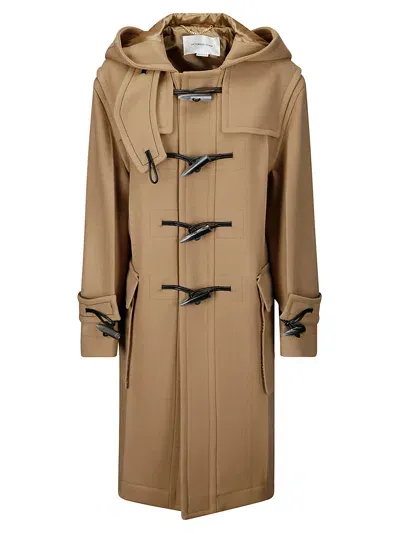 Victoria Beckham Oversized Duffle Coat In Brown