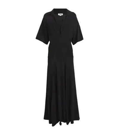 Victoria Beckham Panelled Maxi Dress In Black