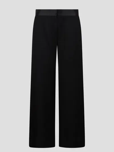 Victoria Beckham Pants With Satin Trim In Black