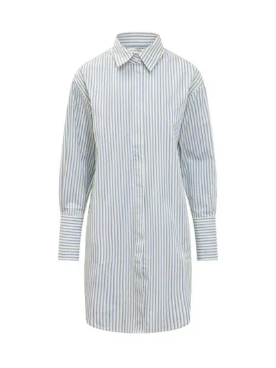 Victoria Beckham Wrap Shirt Dress In Blue