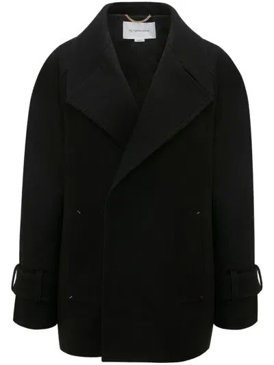 Victoria Beckham Stitch-detail Peacoat In Black