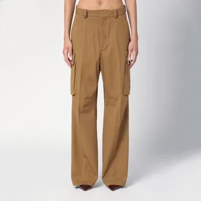 Victoria Beckham Relaxed Wide-leg Cargo Trousers In Brown