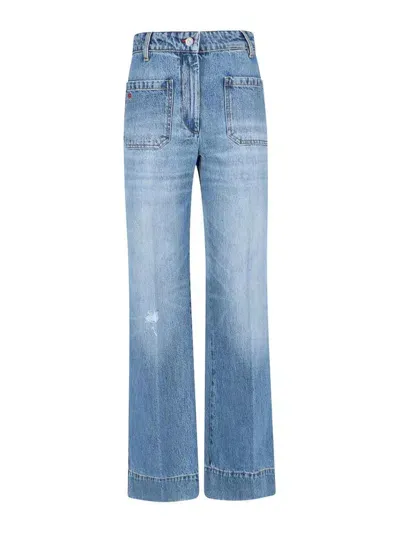 Victoria Beckham Jeans Palazzo In Blue