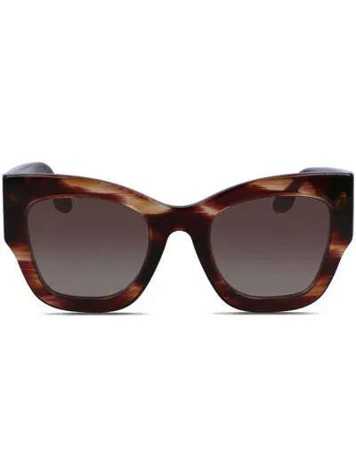 Victoria Beckham Vb652s Dark Brown Horn In Gray