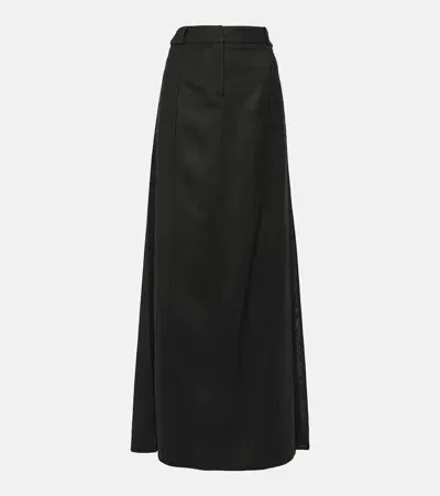 Victoria Beckham Wool-blend Maxi Skirt In Black