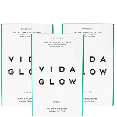 Vida Glow Natural Marine Collagen 3 Month Supply In White