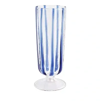 Vietri Nuovo Stripe Champagne Glass In Blue