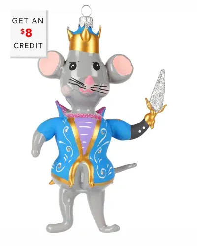 Vietri Nutcrackers Figural Mouse King Ornament In Blue