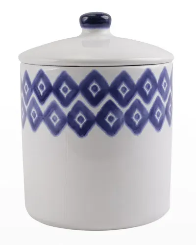 Vietri Santorini Diamond Large Canister In Blue