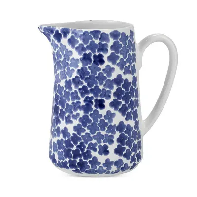 Vietri Santorini Flower Pitcher In Blue