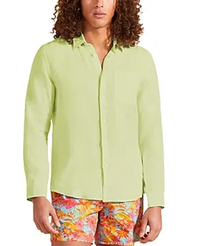 Vilebrequin Caroubis Linen Regular Fit Shirt In Citronelle