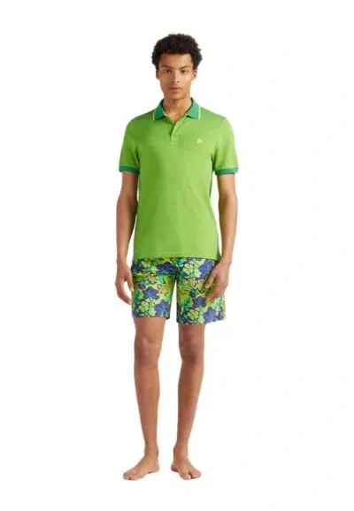 Vilebrequin Palan Classic Fit Cotton Pique Polo Shirt In Chive