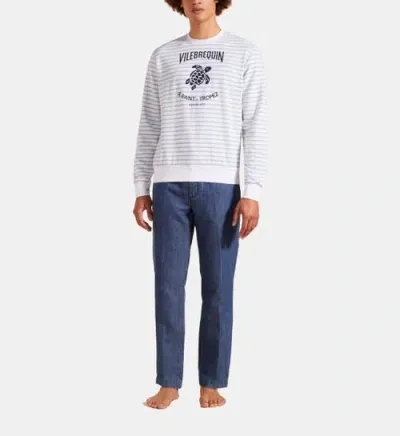 Vilebrequin Cotton Striped Crewneck Sweatshirt In Divin