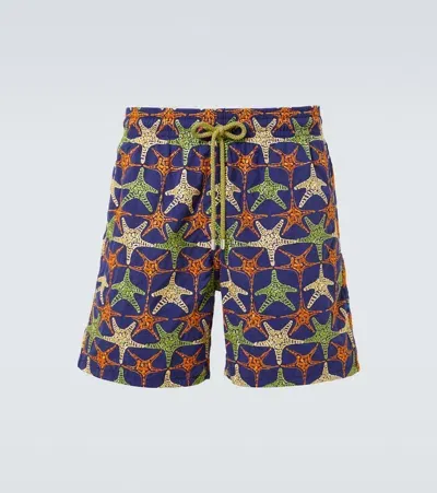 Vilebrequin Embroidered Swim Trunks In Minuit