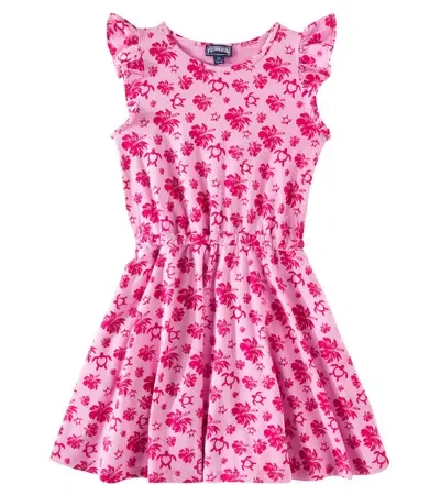 Vilebrequin Kids' Gaxine Printed Cotton Jersey Dress In Pink