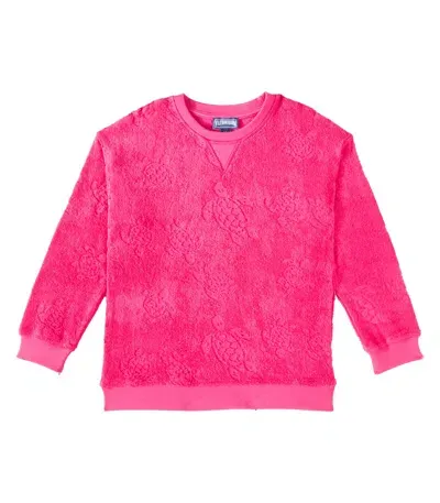 Vilebrequin Kids' Jacquard Cotton Terry Sweatshirt In Red