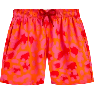 Vilebrequin Abstract-print Swim Shorts In Red