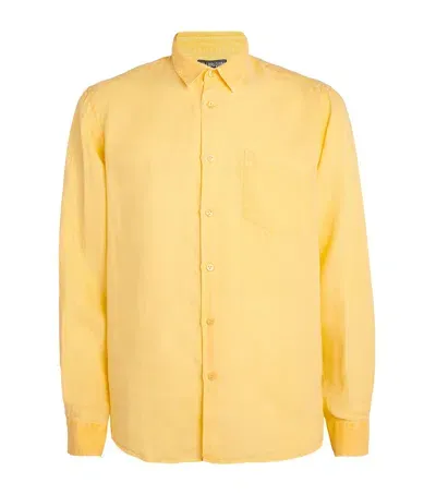 Vilebrequin Linen Caroubis Shirt In Yellow