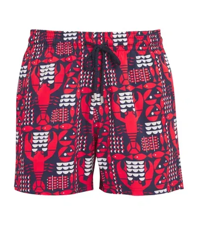 Vilebrequin Lobster Print Moorise Swim Shorts In Red