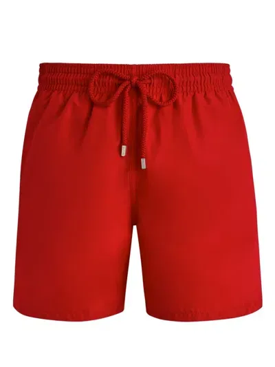 Vilebrequin Logo-appliqué Swim Shorts In Red