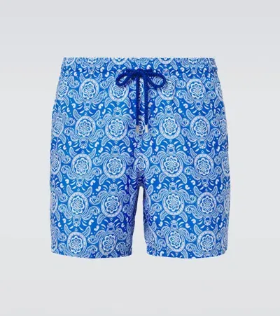 Vilebrequin Mahina Printed 5.5 Swim Shorts In Palace Blue