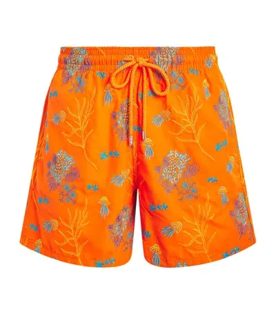 Vilebrequin Medusa Flower Swim Shorts In Orange