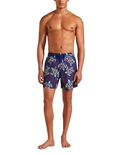 Vilebrequin Moorea Vendome Turtles Print 6 Swim Trunks In Late Night