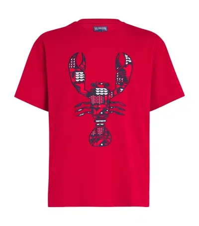 Vilebrequin Organic Cotton Tareck Lobster T-shirt In Red