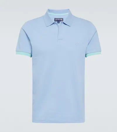 Vilebrequin Palan Classic Fit Cotton Pique Polo Shirt In Blue Floral