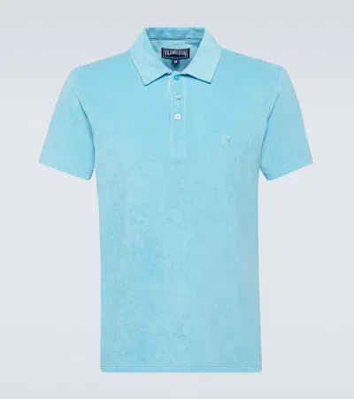 Vilebrequin Phoenix Cotton-blend Terry Polo Shirt In Santorin Blue