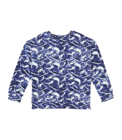 Vilebrequin Kids' Printed Cotton Jersey Sweatshirt In Blue