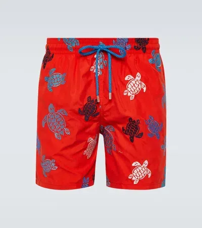 Vilebrequin Printed Swim Trunks In Red