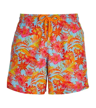 Vilebrequin Santorini Print Moorea Swim Shorts In Gray