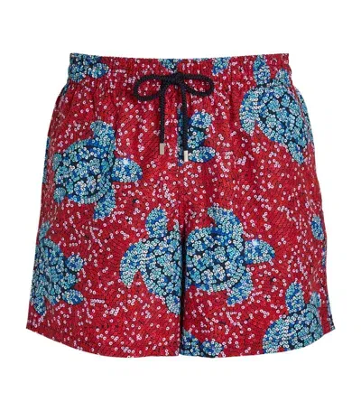 Vilebrequin Turtle-print Swim Shorts In Red