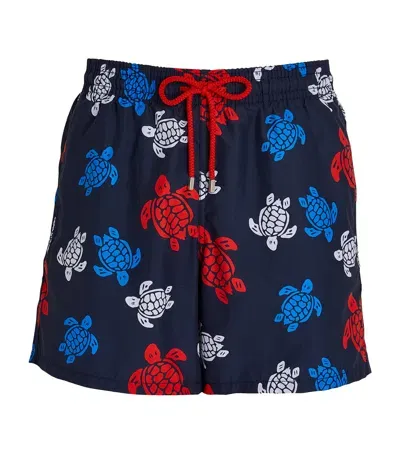 Vilebrequin Turtle Print Moorea Swim Shorts In Navy