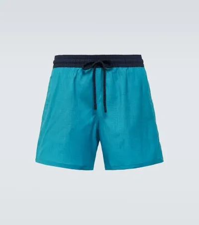 Vilebrequin X The Woolmark Company Magnus Wool Swim Trunks In Azur